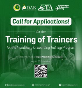 Read more about the article CALL FOR APPLICATIONS! | Training of Trainers for the Mandatory Onboarding Training Program